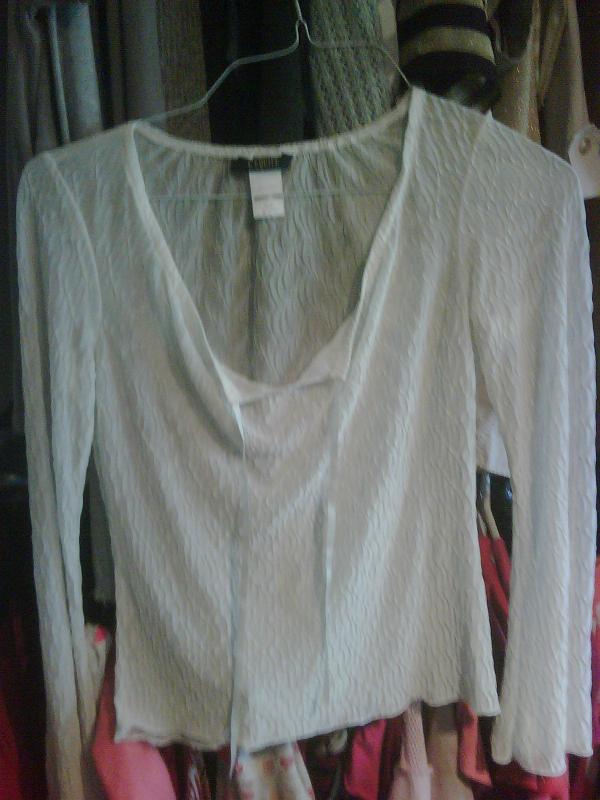 sheer white blouse - $7